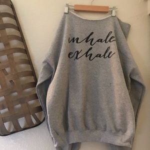 Comfy, oversized off-the-shoulder sweatshirt.
